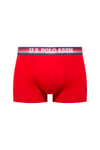 U.S. Polo Assn. 80651 201 Kırmızı - Lacivert - Gri Melanj 3 lü Boxer  - US.01.80651.INT 201 427
