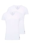 U.S. Polo Assn. Erkek Beyaz 2 Li V Yaka Atlet - US.01.80194 120