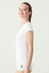 USPA Kadın Beyaz Kısa Kollu V Yaka T-shirt - US.B1.66004 120