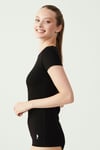 USPA Kadın Siyah Kısa Kollu Yuvarlak Yaka T-shirt - US.B1.66002 140