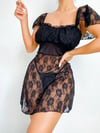 Arias Closet Alt Kısmı Tül Üst Kısmı Jarse Mini Fantazi Siyah Gecelik