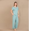 Arias Closet Pamuklu Şık Tasarım Dantel İşlemeli Mint Yeşil Kısa Kol Pijama Takımı