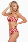 Arias Closet Renkli Straplez Yüksek Bel Bikini Takımı