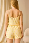 Arias Closet Sarı Üstüne Desenli Askılı Şortlu Pijama Takımı