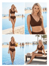 Arias Closet Şık Tasarım Burgulu Hızlı Kuruyan Kahverengi Yüksek Bel Bikini Takımı