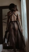 Aria's Closet Siyah Belden Bağlamalı Dantelli Body Gecelik
