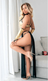 Aria's Closet Siyah-Sarı Peçeli Seksi Dansöz Kostümü