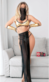 Aria's Closet Siyah-Sarı Peçeli Seksi Dansöz Kostümü