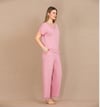 Arias Closet Viskon Şık Tasarım Dantel İşlemeli Pembe Kısa Kol Pijama Takımı