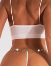 Aria's Closet Zincir Kalp Detaylı Fantezi Beyaz String Tanga