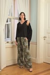 Çiçek Yaprak ve Etnik Desenli Dantelli 3'lü Pijama Takımı