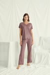 Kısa Kollu V Yakalı Dantelli Pijama Takımı