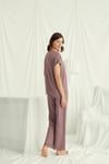 Kısa Kollu V Yakalı Dantelli Pijama Takımı