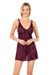 Primoda Bordo Jakarlı Gecelik 8151