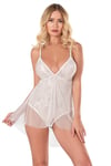 Primoda Ekru Jakarlı Bodysuit Gecelik 9139
