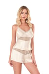 Primoda Fildişi Saten Babydoll Şort Takımı 9115