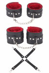 Siyah Kırmızı Harness Fantezi Aksesuar Suni Deri 700529