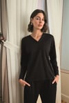 Uzun Kollu V Yaka Pijama Takımı