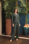 Uzun Kollu V Yaka Pijama Takımı