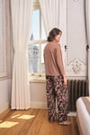 Yaprak Desenli Dantelli V Yaka Pijama Takımı