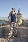 Yaprak Desenli ve Dantelli 3'lü Pijama Takımı