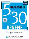 Öğreti Akademi 2024 KPSS Genel Yetenek Genel Kültür Matematik 5 x 30 Deneme