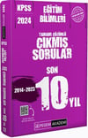 Pegem Yayınları 2024 KPSS Eğitim Bilimleri Tamamı Çözümlü Çıkmış Sorular Son 10 Yıl