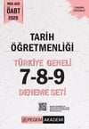 Pegem Yayınları 2026 MEB AGS ÖABT Tarih Öğretmenliği Türkiye Geneli 7-8-9 Deneme Seti