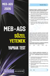 Pegem Yayınları 2026 MEB AGS Sözel Yetenek Yaprak Test