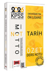 Yargı 2026 KPSS Ortaöğretim Ön Lisans Motto Serisi Tarih Özet Ders Notu