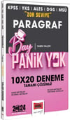 Yargı Yayınları 2024 KPSS YKS MSÜ Bay Panik Yok Paragraf Zor Seviye 10 x 20 Tamamı Çözümlü Deneme