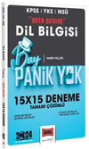 Yargı Yayınları 2024 KPSS YKS MSÜ Bay Panik Yok Dil Bilgisi Orta Seviye Tamamı Çözümlü 15 x 15 Deneme