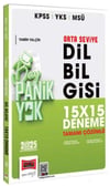 Yargı Yayınları 2025 KPSS YKS MSÜ Tamamı Çözümlü Panik Yok Orta Seviye Dil Bilgisi 15x15 Deneme