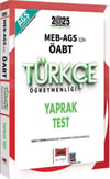 Yargı Yayınları 2025 MEB AGS ÖABT Türkçe Öğretmenliği Yaprak Test