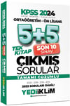 Yediiklim 2024 KPSS Ortaöğretim Ön Lisans Genel Yetenek Genel Kültür Tamamı Çözümlü 5+5 Çıkmış Sorular Tek Kitap