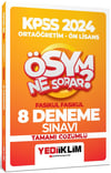 Yediiklim 2024 KPSS ÖSYM Ne Sorar Ortaöğretim Önlisans  8+3 Deneme Seti