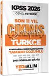 Yediiklim 2026 KPSS Genel Yetenek Türkçe Konularına Göre Tamamı Çözümlü Son 11 Yıl Çıkmış Sorular
