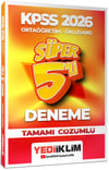 Yediiklim 2026 KPSS Ortaöğretim Ön Lisans Genel Yetenek Genel Kültür Tamamı Çözümlü Süper 5 Deneme