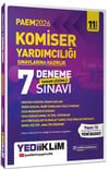 Yediiklim 2026 PAEM Komiser Yardımcılığı Sınavlarına Hazırlık Tamamı Çözümlü 7 Deneme Sınavı