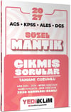 Yediiklim 2027 AGS KPSS ALES DGS Sözel Mantık Tamamı Çözümlü Çıkmış Sorular