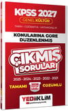 Yediiklim 2027 KPSS Genel Kültür Konularına Göre Düzenlenmiş Tamamı Çözümlü Çıkmış Sorular
