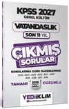 Yediiklim 2027 KPSS Genel Kültür Vatandaşlık Konularına Göre Tamamı Çözümlü Son 11 Yıl Çıkmış Sorular