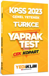 Yediiklim Yayınları 2023 KPSS Genel Yetenek Türkçe Çek Kopart Yaprak Test