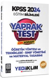 Yediiklim Yayınları 2024 KPSS Eğitim Bilimleri Öğretim Yöntem ve Teknikleri Çek Kopart Yaprak Test