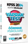 Yediiklim Yayınları 2024 KPSS Eğitim Bilimleri Öğrenme Psikolojisi Çek Kopart Yaprak Test