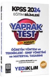 Yediiklim Yayınları 2024 KPSS Eğitim Bilimleri Öğretim Yöntem ve Teknikleri Çek Kopart Yaprak Test