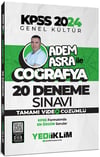 Yediiklim Yayınları 2024 KPSS Genel Kültür Adem Asra ile Coğrafya Tamamı Video Çözümlü 20 Deneme Sınavı