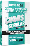 Yediiklim Yayınları 2024 KPSS Lisans Genel Yetenek Genel Kültür Konularına Göre Tamamı Çözümlü Çıkmış Sorular