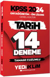 Yediiklim Yayınları 2024 KPSS Ortaöğretim Ön Lisans Genel Kültür Tarih 14 Deneme Tamamı Çözümlü