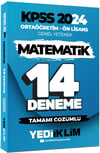 Yediiklim Yayınları 2024 KPSS Ortaöğretim Ön Lisans Genel Yetenek Matematik 14 Deneme Tamamı Çözümlü